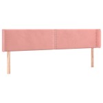 vidaXL Tăblie de pat cu LED, roz, 163x16x78/88 cm, catifea