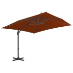 vidaXL Umbrelă în consolă cu stâlp din aluminiu, cărămiziu, 300x300 cm vidaXL Umbrelă în consolă cu stâlp din aluminiu, cărămiziu, 300x300 cm