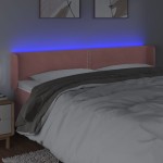 vidaXL Tăblie de pat cu LED, roz, 183x16x78/88 cm, catifea