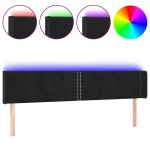 vidaXL Tăblie de pat cu LED, negru, 203x16x78/88 cm, catifea vidaXL Tăblie de pat cu LED, negru, 203x16x78/88 cm, catifea