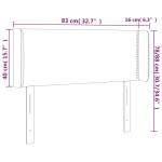 vidaXL Tăblie de pat cu LED, alb, 83x16x78/88 cm, piele ecologică