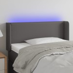 vidaXL Tăblie de pat cu LED, gri, 83x16x78/88 cm, piele ecologică vidaXL Tăblie de pat cu LED, gri, 83x16x78/88 cm, piele ecologică