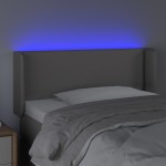 vidaXL Tăblie de pat cu LED, gri, 83x16x78/88 cm, piele ecologică vidaXL Tăblie de pat cu LED, gri, 83x16x78/88 cm, piele ecologică