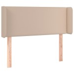 vidaXL Tăblie de pat cu LED, cappuccino, 93x16x78/88cm piele ecologică