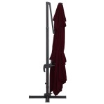 vidaXL Umbrelă în consolă de grădină cu LED-uri, roșu bordo 400x300 cm vidaXL Umbrelă în consolă de grădină cu LED-uri, roșu bordo 400x300 cm