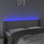 vidaXL Tăblie de pat cu LED, gri, 147x16x78/88 cm, piele ecologică vidaXL Tăblie de pat cu LED, gri, 147x16x78/88 cm, piele ecologică