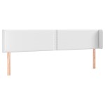 vidaXL Tăblie de pat cu LED, alb, 183x16x78/88 cm, piele ecologică vidaXL Tăblie de pat cu LED, alb, 183x16x78/88 cm, piele ecologică