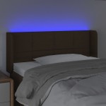 vidaXL Tăblie de pat cu LED, maro închis, 83x16x78/88 cm, textil vidaXL Tăblie de pat cu LED, maro închis, 83x16x78/88 cm, textil