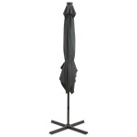 vidaXL Umbrelă în consolă cu stâlp și LED-uri, antracit, 250 cm