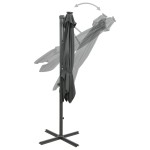 vidaXL Umbrelă în consolă cu stâlp și LED-uri, antracit, 250 cm