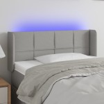 vidaXL Tăblie de pat cu LED, gri deschis, 103x16x78/88 cm, textil vidaXL Tăblie de pat cu LED, gri deschis, 103x16x78/88 cm, textil