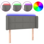 vidaXL Tăblie de pat cu LED, gri închis, 103x16x78/88 cm, textil vidaXL Tăblie de pat cu LED, gri închis, 103x16x78/88 cm, textil