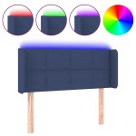 vidaXL Tăblie de pat cu LED, albastru, 103x16x78/88 cm, textil vidaXL Tăblie de pat cu LED, albastru, 103x16x78/88 cm, textil