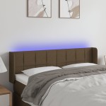 vidaXL Tăblie de pat cu LED, maro închis, 147x16x78/88 cm, textil vidaXL Tăblie de pat cu LED, maro închis, 147x16x78/88 cm, textil