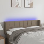 vidaXL Tăblie de pat cu LED, gri taupe, 147x16x78/88 cm, textil vidaXL Tăblie de pat cu LED, gri taupe, 147x16x78/88 cm, textil