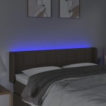 vidaXL Tăblie de pat cu LED, gri taupe, 147x16x78/88 cm, textil vidaXL Tăblie de pat cu LED, gri taupe, 147x16x78/88 cm, textil