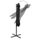 vidaXL Umbrelă în consolă cu stâlp și LED-uri, negru, 250 cm
