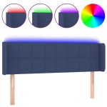 vidaXL Tăblie de pat cu LED, albastru, 147x16x78/88 cm, textil vidaXL Tăblie de pat cu LED, albastru, 147x16x78/88 cm, textil