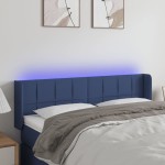 vidaXL Tăblie de pat cu LED, albastru, 147x16x78/88 cm, textil vidaXL Tăblie de pat cu LED, albastru, 147x16x78/88 cm, textil