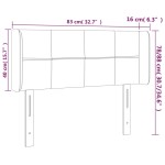 vidaXL Tăblie de pat cu LED, albastru închis, 83x16x78/88 cm, catifea