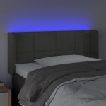 vidaXL Tăblie de pat cu LED, gri închis, 93x16x78/88 cm, catifea