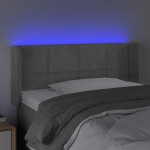vidaXL Tăblie de pat cu LED, gri deschis, 103x16x78/88 cm, catifea vidaXL Tăblie de pat cu LED, gri deschis, 103x16x78/88 cm, catifea