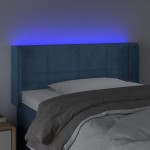 vidaXL Tăblie de pat cu LED, albastru închis, 103x16x78/88 cm, catifea