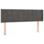 vidaXL Tăblie de pat cu LED, gri închis, 147x16x78/88 cm, catifea vidaXL Tăblie de pat cu LED, gri închis, 147x16x78/88 cm, catifea