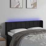 vidaXL Tăblie de pat cu LED, negru, 147x16x78/88 cm, catifea vidaXL Tăblie de pat cu LED, negru, 147x16x78/88 cm, catifea
