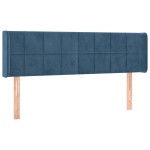 vidaXL Tăblie de pat cu LED, albastru închis, 147x16x78/88 cm, catifea