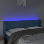 vidaXL Tăblie de pat cu LED, albastru închis, 147x16x78/88 cm, catifea