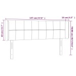 vidaXL Tăblie de pat cu LED, albastru închis, 147x16x78/88 cm, catifea