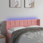 vidaXL Tăblie de pat cu LED, roz, 147x16x78/88 cm, catifea vidaXL Tăblie de pat cu LED, roz, 147x16x78/88 cm, catifea