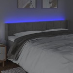 vidaXL Tăblie de pat cu LED, gri deschis, 183x16x78/88 cm, catifea vidaXL Tăblie de pat cu LED, gri deschis, 183x16x78/88 cm, catifea