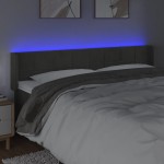 vidaXL Tăblie de pat cu LED gri închis 183x16x78/88 cm catifea vidaXL Tăblie de pat cu LED gri închis 183x16x78/88 cm catifea
