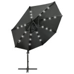 vidaXL Umbrelă în consolă cu stâlp și LED-uri, antracit, 300 cm