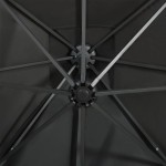 vidaXL Umbrelă în consolă cu stâlp și LED-uri, antracit, 300 cm