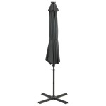 vidaXL Umbrelă în consolă cu stâlp și LED-uri, antracit, 300 cm