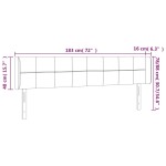 vidaXL Tăblie de pat cu LED, albastru închis, 183x16x78/88 cm, catifea