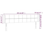 vidaXL Tăblie de pat cu LED, albastru închis, 203x16x78/88 cm, catifea
