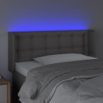 vidaXL Tăblie de pat cu LED, gri, 93x16x78/88 cm, piele ecologică vidaXL Tăblie de pat cu LED, gri, 93x16x78/88 cm, piele ecologică