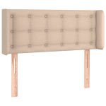 vidaXL Tăblie de pat cu LED, cappuccino 103x16x78/88cm piele ecologică