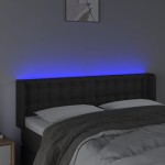 vidaXL Tăblie de pat cu LED, negru, 147x16x78/88 cm, piele ecologică vidaXL Tăblie de pat cu LED, negru, 147x16x78/88 cm, piele ecologică