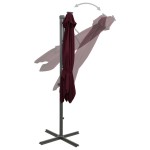vidaXL Umbrelă în consolă cu stâlp și LED-uri, roșu bordo, 300 cm