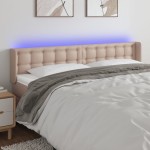 vidaXL Tăblie de pat cu LED cappuccino 183x16x78/88 cm piele ecologică vidaXL Tăblie de pat cu LED cappuccino 183x16x78/88 cm piele ecologică
