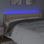 vidaXL Tăblie de pat cu LED cappuccino 183x16x78/88 cm piele ecologică vidaXL Tăblie de pat cu LED cappuccino 183x16x78/88 cm piele ecologică
