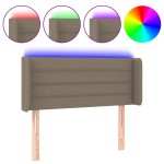 vidaXL Tăblie de pat cu LED, gri taupe, 83x16x78/88 cm, textil vidaXL Tăblie de pat cu LED, gri taupe, 83x16x78/88 cm, textil