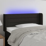vidaXL Tăblie de pat cu LED, negru, 93x16x78/88 cm, textil vidaXL Tăblie de pat cu LED, negru, 93x16x78/88 cm, textil