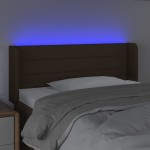 vidaXL Tăblie de pat cu LED, maro închis, 93x16x78/88 cm, textil vidaXL Tăblie de pat cu LED, maro închis, 93x16x78/88 cm, textil