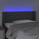 vidaXL Tăblie de pat cu LED, gri închis, 103x16x78/88 cm, textil vidaXL Tăblie de pat cu LED, gri închis, 103x16x78/88 cm, textil